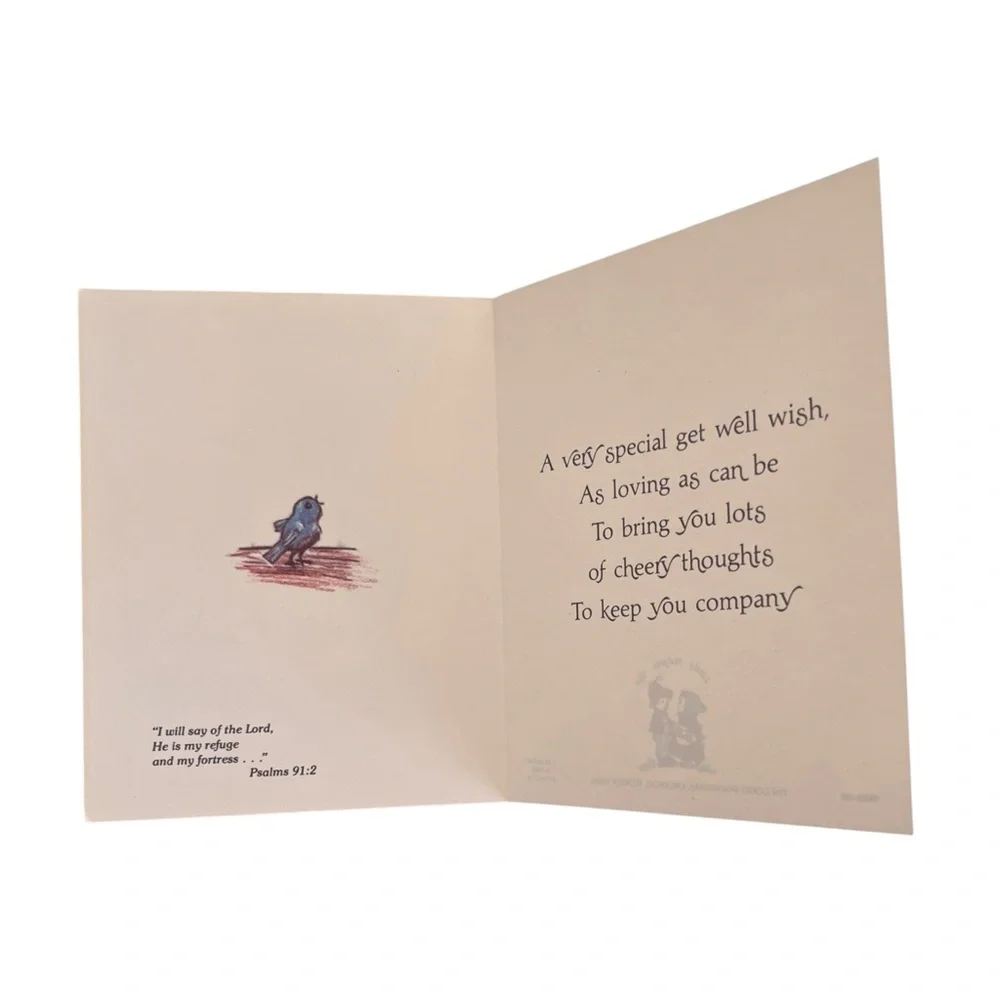 Vintage 1988 Get Well Soon Card Little Helpers Good Samaritans Psalms 91:2